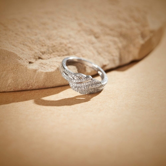 Diamond Cluster Sterling Silver Ring - Picture 5 of 7